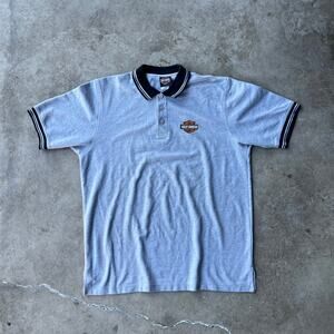 VINTAGE HARLEY DAVIDSON GREY T-SHIRT 00S XL POLO